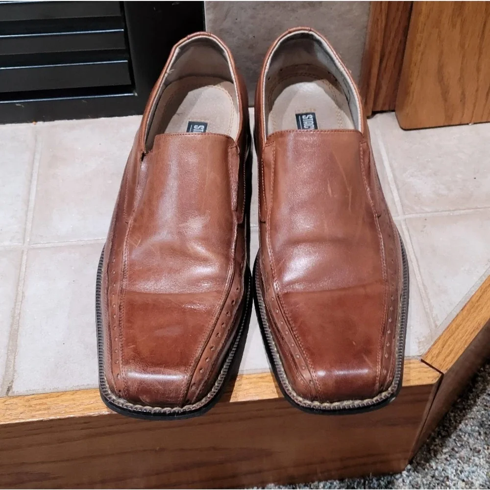 Rich Brown Stacey Adams Leather Loafers